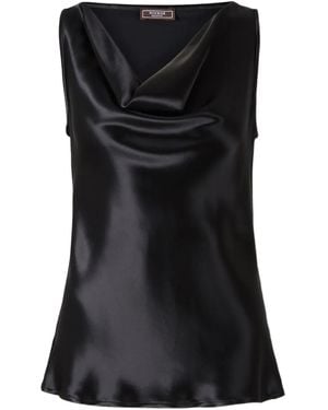 Peserico Top con cuello desbocado - Negro