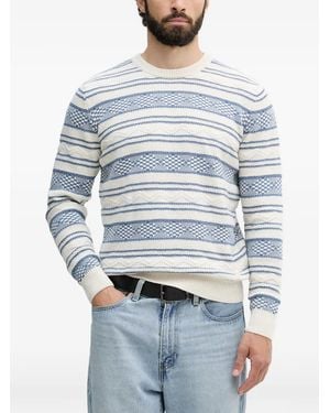 Guess Fair Isle Cable-Knit Sweater - Blue