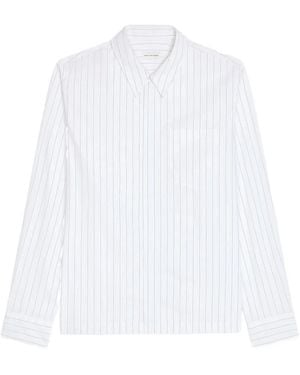 Dries Van Noten Chemise En Coton À Fines Rayures - Blanc
