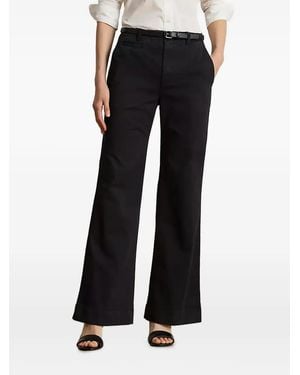 Ralph Lauren Cotton Chino Flared Trousers - Black