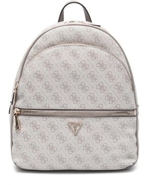 Guess Manhattan Ii Patterned Zip Backpack - Grey