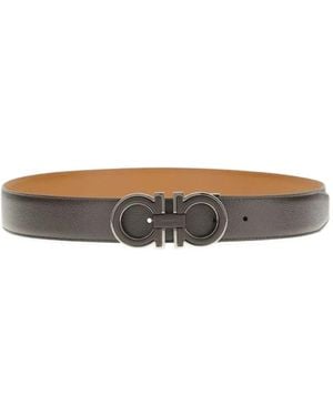 Ferragamo Gancini Reversible Belt - White