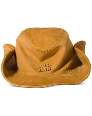 Miu Miu Suede Cowboy Hat - Orange