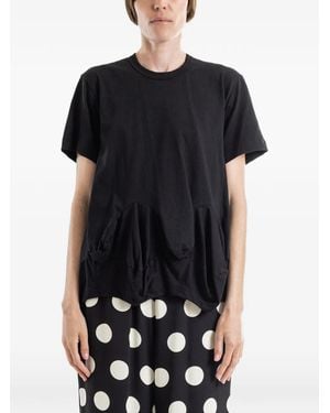 Comme des Garçons Camiseta Con Bolsillo Drapeado - Negro