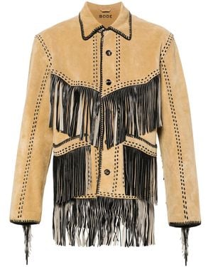 Bode Giacca Appalachian Con Frange - Bianco