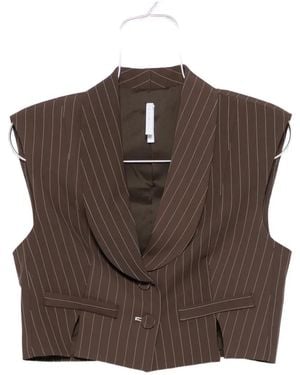 Imperial Cropped-Weste Mit Nadelstreifen - Braun