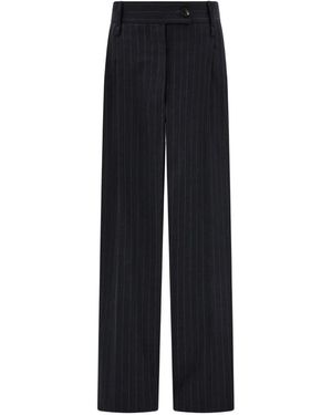 Ferragamo Pinstripe Pleated Trousers - Blue