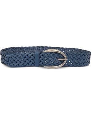 Orciani Braided Leather Belt - Blue