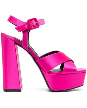 Sergio Rossi 130Mm Open-Toe Satin Sandals - Pink