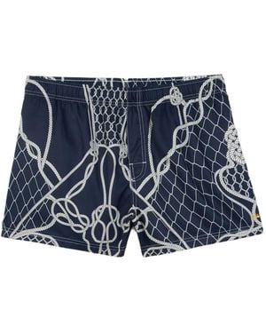 Osklen Rope-Net Print Shorts - Blue