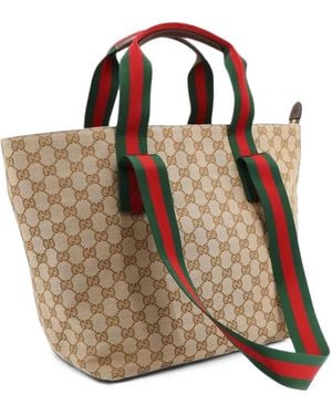 Gucci Bolso Shopper Pequeño Con Logo Gg - Marrón
