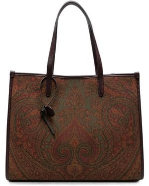 Etro Tote Bag Mit Paisley-Print - Braun