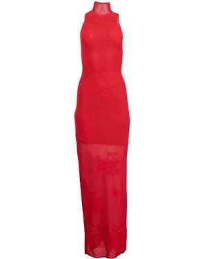 Fleur du Mal Pointelle-Knit Racer Dress - Red