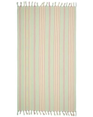 Bimba Y Lola Striped Fringed Beach Towel - White