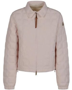 Moncler Logo-Patch Quilted Puffer Jacket - Pink