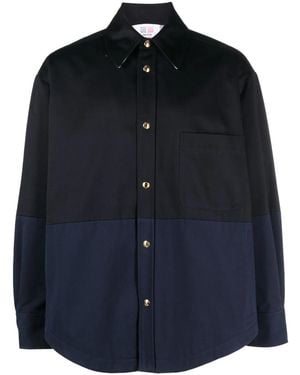 Thom Browne Two-Tone Cotton-Gabardine Jacket - Blue
