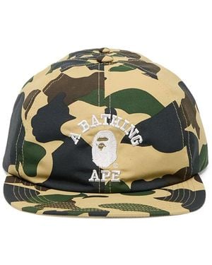 A Bathing Ape Camo Panel Cap - Green