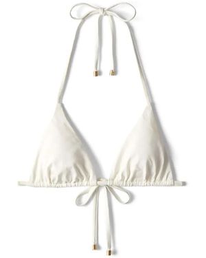 Jimmy Choo Ariah Logo-Print Bikini Top - White