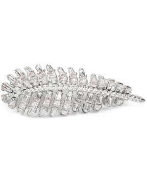 Swarovski Vienna Cubic-Zirconia Feather Brooch - White