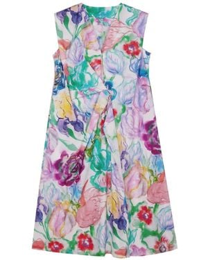 JNBY Floral-Print Ruffled Dress - White