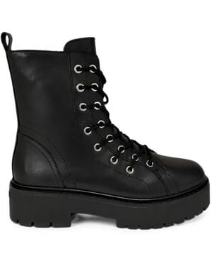 Pinko Lace-Up Platform Combat Boots - Black
