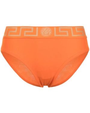 Versace Culotte À Bande Greca - Orange