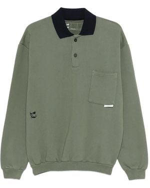 GR10K Chest-Pocket Buttoned Polo Top - Green