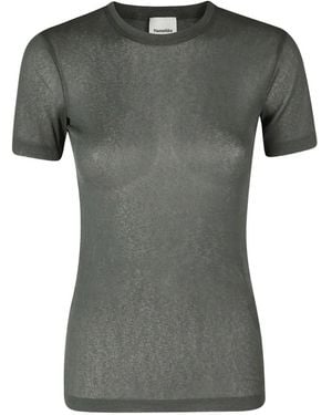 Nanushka Darcy Semi-Sheer Crew-Neck T-Shirt - Grey