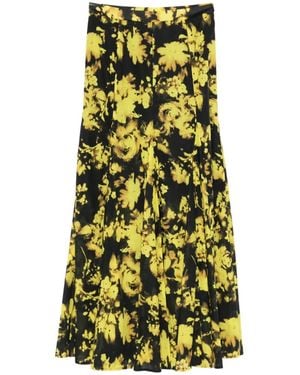 Erika Cavallini Semi Couture Floral-Pattern Maxi Skirt - Yellow