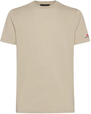 Peuterey T-Shirt mit Logo-Stickerei - Natur