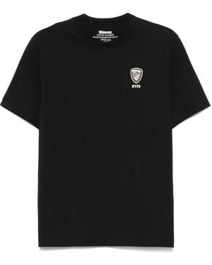 Blauer Katoenen T-Shirt - Zwart
