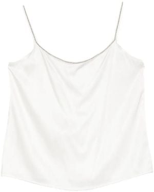 Panicale Beaded Strap Top - White