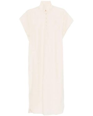 Barena Vestido Con Botones - Blanco