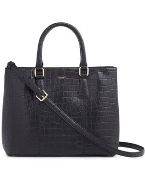 Osprey Adaline Croc-Effect Leather Tote Bag - Blue