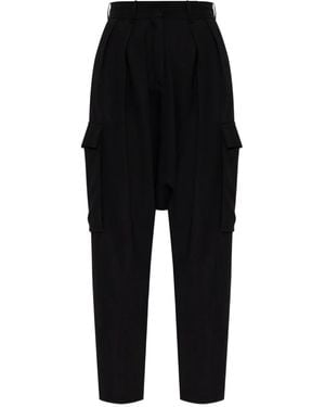 Loewe Pantalones Cargo Con Pinzas - Negro