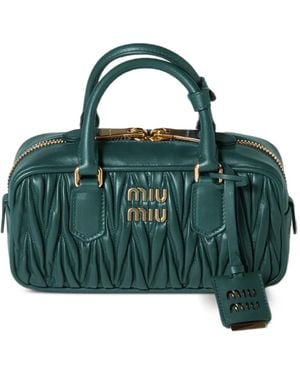 Miu Miu Arcadie Matelassé Nappa Leather Bag - Green