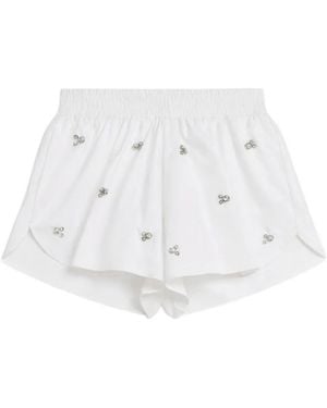A PAPER KID Embellished Poplin Shorts - White