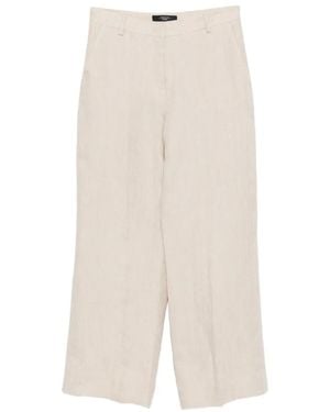 Weekend by Maxmara Malizia Pressed-Crease Pallazo Pants - White