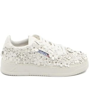 Autry Medalist floral-embellished sneakers - Blanco