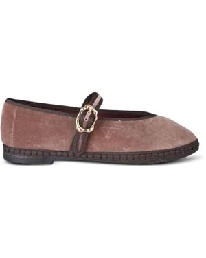 Flabelus Ballerines Pierre En Velours - Brown