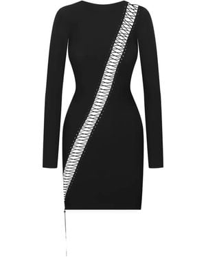 Maison Close Nuit Fauve Long-Sleeve Mini Dress - Black