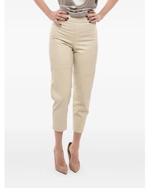 Brunello Cucinelli Lederhose Mit Reißverschlüssen - Natur