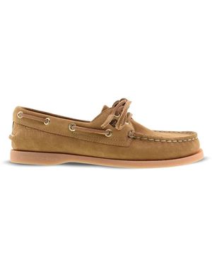 Fortela Leather Boat Shoes - White