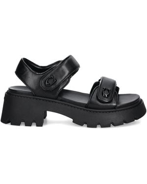 COACH 25Mm Brynn Logo-Plaque Chunky Sandals - Black