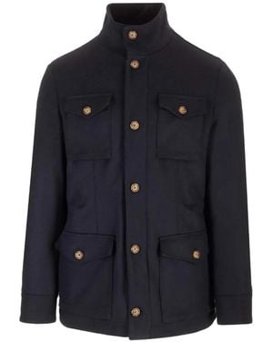 Al Duca d'Aosta Four-Pocket High-Neck Jacket - Blue