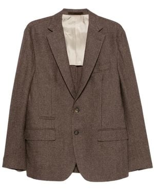 Eleventy Single-Breasted Notched-Lapel Suit - Brown