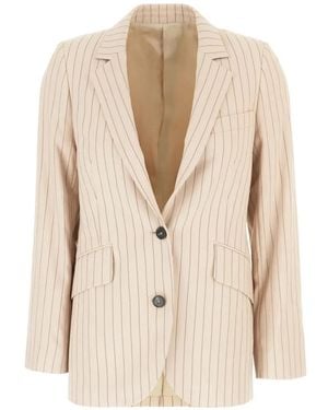 Paul Smith Sand Pinstripe Blazer - Natural