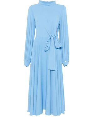 Nissa Midi-Jurk Met Hoge Hals - Blauw