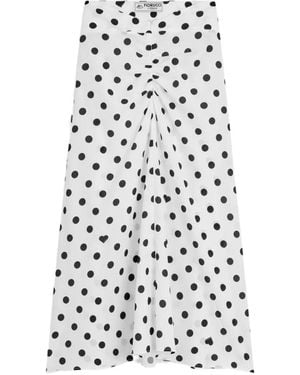Fiorucci Falda Midi Con Motivo De Lunares - Blanco