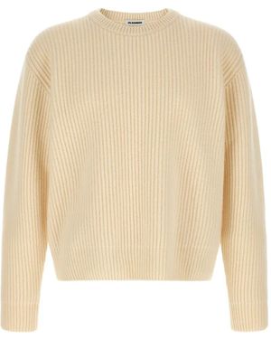 Jil Sander Jersey De Punto De Pescador - Blanco